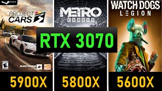 Ryzen 5900X VS 5800X VS 5600X Gaming Benchmarks rtx 3070 in 11 New Pc Games [upl. by Murdocca]