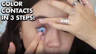 How to Put in Color Contacts Fast amp Easy  I Put in 7 Colors Fiona Frills [upl. by Latona845]