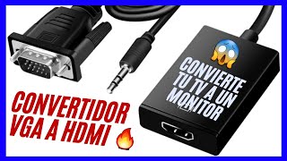 CONVERTIDOR VGA a HDMI  CONVIERTE TU TV A UN MONITOR GIGANTE 🖥 [upl. by Acimahs846]