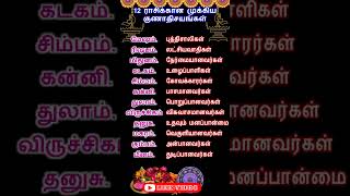 12 ராசிக்கான முக்கிய குணாதிசயங்கள் whatsappstatus astrology horoscope shorts [upl. by Yrac]