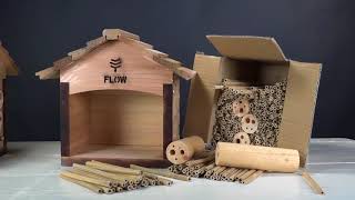 Mason Bee Orchard Bee Flow Pollinator House Kit Solitary Bee Habitat Nesting Tubes by FlowHive [upl. by Marlee]