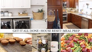 HOUSE RESET  GET IT ALL DONE  LAUNDRY  MEAL PREP [upl. by Hoye33]