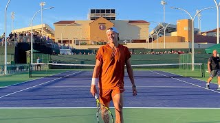 Holger Rune v Denis Shapovalov  2023 IW Practice Court Level 4k 60fps [upl. by Eoin423]