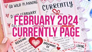 February 2024 Currently Page Plan With Me Valentine Theme  Classic Happy Planner  Drawing Boxes [upl. by Cerveny538]