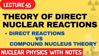 Theory of Direct Nuclear Reactions  Direct reactions vs compound nucleus mechanism [upl. by Nivrae]