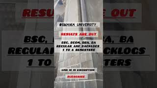 Osmania University results out  Regular and backlogs results out  ou results Nizamvlogs05 [upl. by Belen385]