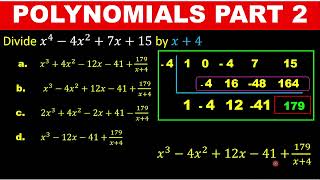 POLYNOMIALS PART 2 HOW TO USE THE SYNTHETIC METHOD TO FIND THE REMAINDER WASSCE BOARD EXAMS JAMB [upl. by Bruno214]