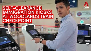 Selfclearance immigration kiosks at Woodlands Train Checkpoint How it works [upl. by Weinert228]