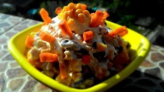 Салат с курицей и сухариками quotАлинкаquot Salad with chicken and croutons quotAlinkaquot [upl. by Attelrahc101]