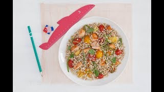 Insalata ai cinque cereali con salmone ananas e pomodorini [upl. by Elirpa]