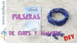 Cómo hacer pulseras de alambre con chips de piedras naturales DIY Muy fácil [upl. by Adnolaj]