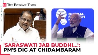 Saraswati Jab buddhi baant rahi thi… PM Modis dig at Congress Chidambaram over UPI success [upl. by Winther966]