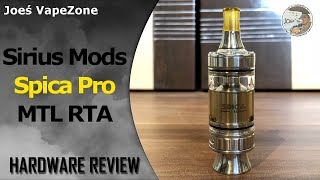 Spica Pro MTL RTA von Sirius Mods  besonderer Backendampfer REVIEW JoesVapezone [upl. by Adai]