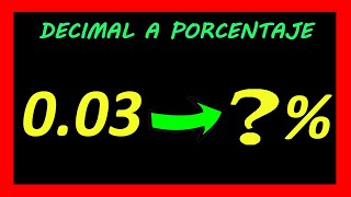 ✅👉 Convertir Decimal a Porcentaje ✅ Decimales a porcentajes [upl. by Huntlee]