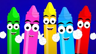 Five Little Crayons Colors Song and Learning Video for Kids [upl. by Kezer]