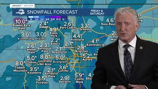 Snowstorm to impact Denver Friday Saturday Projected totals timeline [upl. by Farlay]