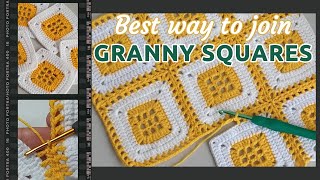 How to join granny squares together  Attaching More Crochet Squares  Joining granny squares [upl. by Ardnaeed]