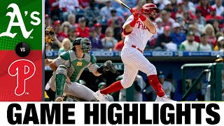 Athletics vs Phillies Game Highlights 4822  MLB Highlights [upl. by Nerraf]