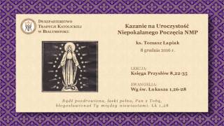 Objawienia Matki Bożej w Fatimie – ks Tomasz Łapiak – 8 grudnia 2016 r [upl. by Fransisco]