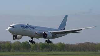 First time landing amp take off Boeing 777 Euroatlantic op Groningen Airport Eelde [upl. by Amlas777]