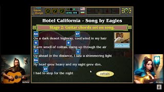 Hotel California Song Chords Quiz 🎨🧩🎓 Fun Arts Homework [upl. by Ardnak421]