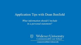 Personal Statements Law School Application Tips  Widener Law Commonwealth in Harrisburg PA [upl. by Bj]