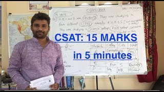 CSAT TRICKS IAS PRELIMS  15 Marks in 5 minuteEnglish version [upl. by Leonerd]