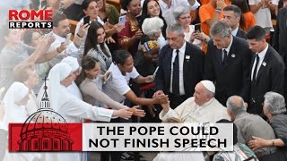 Pope Francis unable to finish speech due to vision problems [upl. by Rubbico926]