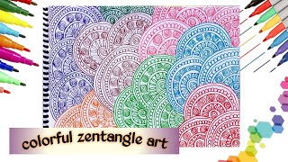 colorful zentangle art for beginners  zentangle patterns [upl. by Netti258]