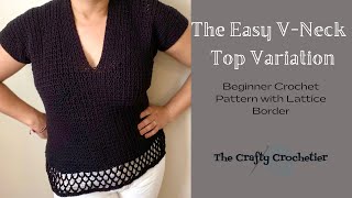 The Easy VNeck Crochet Top VariationFree Crochet PatternDIY Crochet [upl. by Draw]