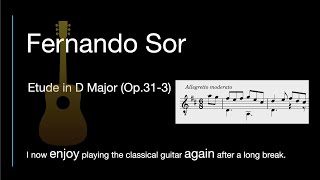 Fernando Sor  Etude in D Major Op31 No3 [upl. by Layman]