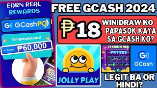 BAGONG INCOME FREE GCASH ₱18 TO 60KGRABE KITAAN DITOJOLLY PLAY APP REVIEW EARNINGS APP BA [upl. by Parthen]