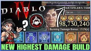 Diablo 4  New Best 100 MILLION DPS Sorcerer Incinerate Build  New OP Combo  Skills Gear Guide [upl. by Ailedua]