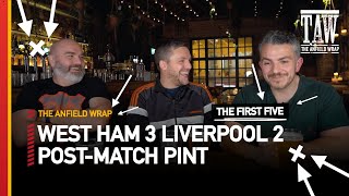 West Ham United 3 Liverpool 2  PostMatch Pint First Five [upl. by Arihday]