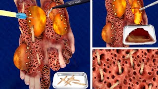 ASMR Remove maggot from infected Foot  ASMR Animation Treatment restasmr1 [upl. by Fey934]