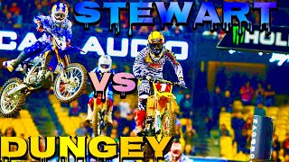 JAMES STEWART VS RYAN DUNGEY  SUPERCROSS [upl. by Cindee]