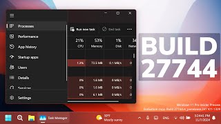 New Windows 11 Build 27744 – New Design Changes Start Menu Change New Apps and Fixes Canary [upl. by Katherin]