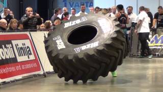 Savickas Classic  2014 Tire flip  360 kg Vladyslav Heraskevych 15 years old Ukraine [upl. by Anail]