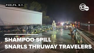 Shampoo spill snarls Thruway travelers [upl. by Yroggerg988]