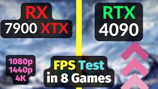 RX 7900 XTX vs RTX 4090 in 8 GAMES  1080p 1440p 4K  Ray Tracing  DLSS 3 vs FSR [upl. by Ayn]