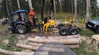 STIHL Buddies mit LOVOL M504 und Rückeanhänger Country 50s 550 Master [upl. by Ralyks]