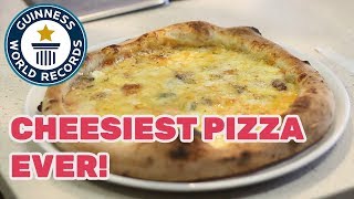 Most varieties of cheese on a pizza  Guinness World Records [upl. by Oirevas908]