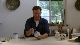 Underglaze Painting Techniques on Bone Dry Pots  SEAN OCONNELL [upl. by Lyrehs]