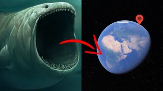 Sea Monsters Bloop Megalodon Blue Whale Shark Giant Squid In Real Life on Google Earth [upl. by Aliehs155]