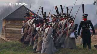 Russia  Thousands recreate Napoleonic battle [upl. by Esikram154]