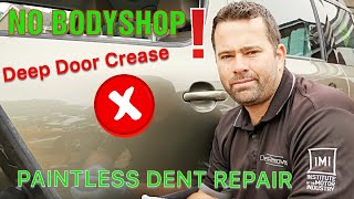 NO BODYSHOP  WATCH THIS DEEP CREASE DISAPPEAR ⁉️ PDR by DentRemover ltd [upl. by Lecrad]