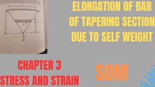 ELONGATION OF BAR OF TAPERING SECTION DUE TO SELF WEIGHT  STRESS AND STRAIN  IOE [upl. by Endo557]