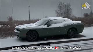 Snowfall in Calgary Canada on October 24 2023  Todays Weather News [upl. by Marte190]