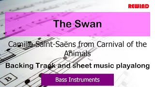 The Swan Camille SaintSaëns Cello Bass Backing Track and Sheet Music [upl. by Eutnoj]