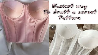 DIY The easiest way to draft a corset crop top pattern how to make a corset corset tutorial [upl. by Gabel]